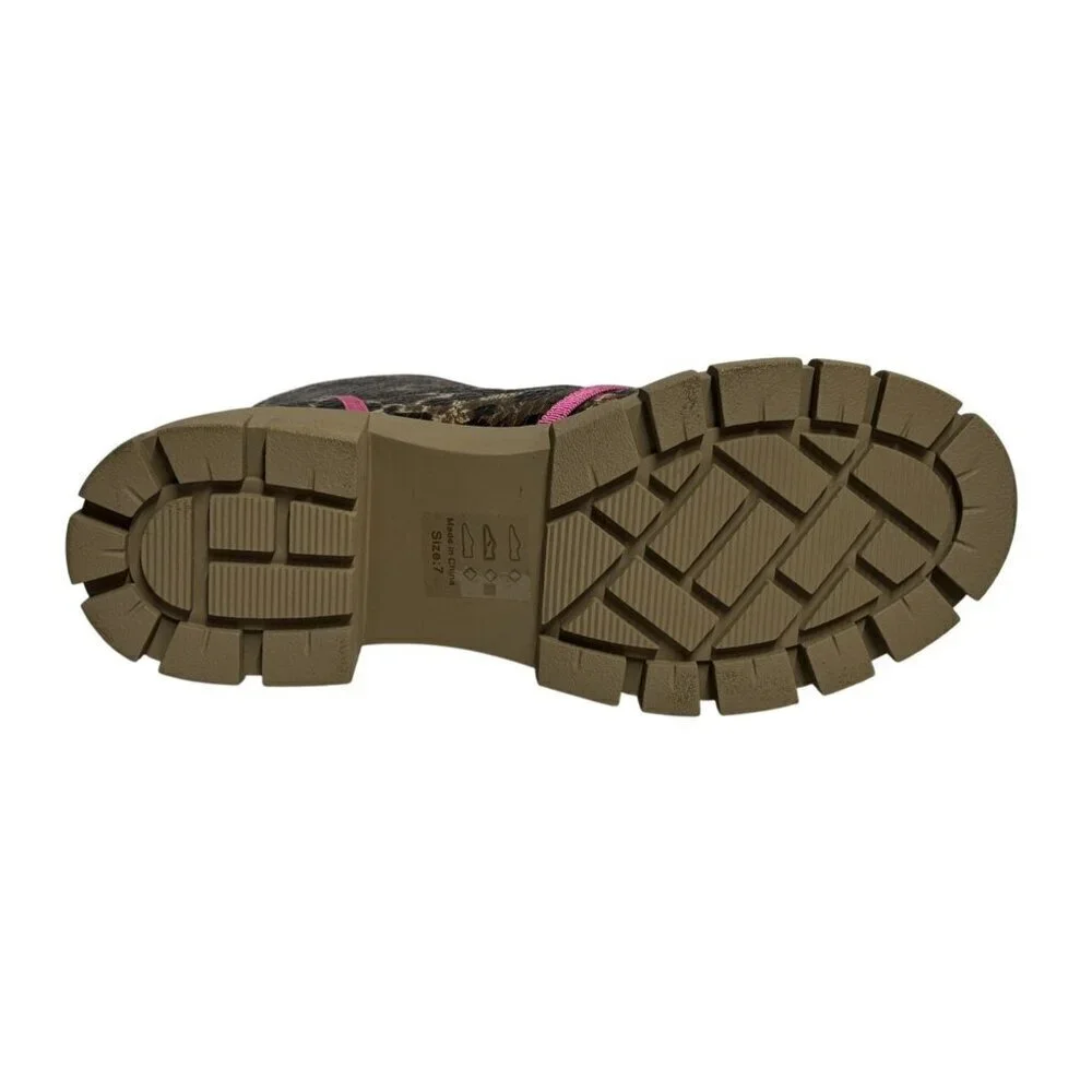 SHOE REPUBLIC / Husky / Leopard Print / Lace-Up / Chunky / Ankle / Boots With Pi